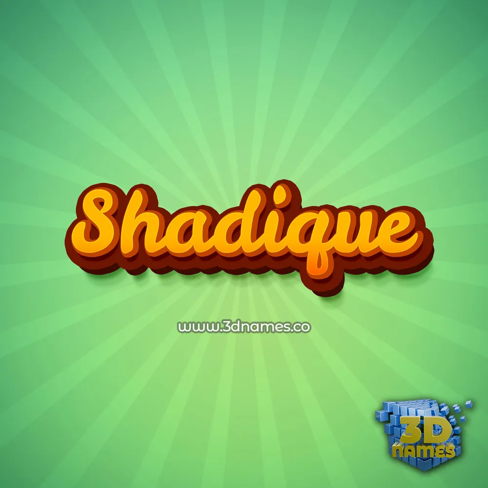 shadique in Green Rays style - 3D name wallpaper