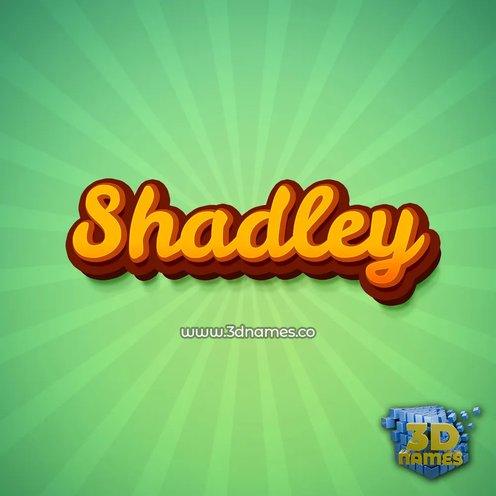 shadley in Green Rays style - 3D name wallpaper