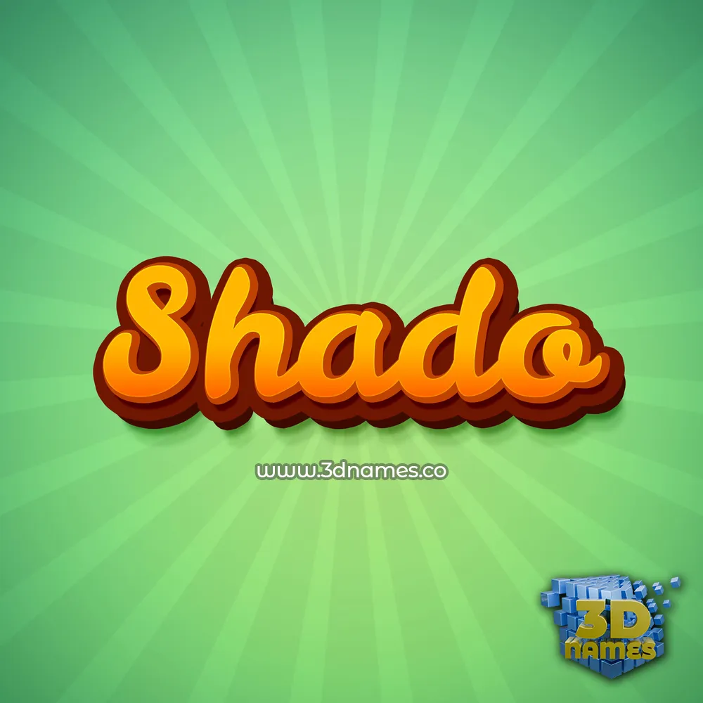 shado in Green Rays style - 3D name wallpaper