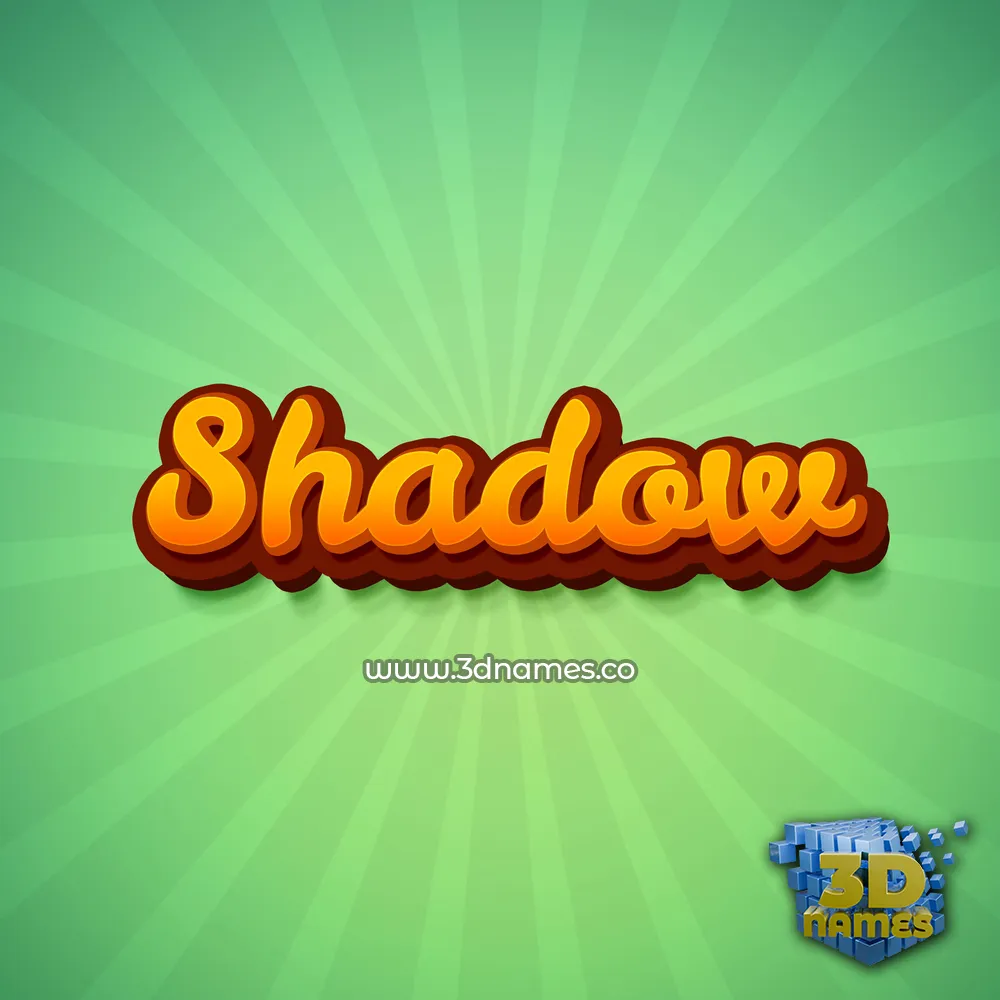 shadow in Green Rays style - 3D name wallpaper