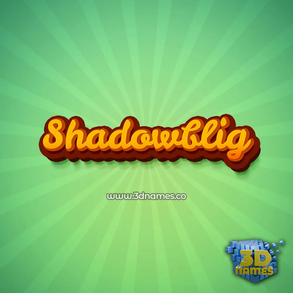 shadowblig in Green Rays style - 3D name wallpaper