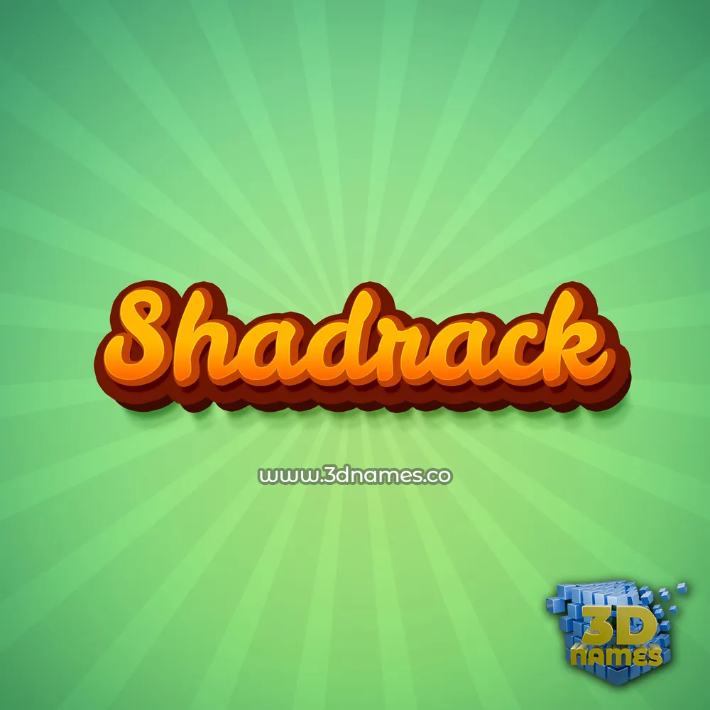 shadrack in Green Rays style - 3D name wallpaper