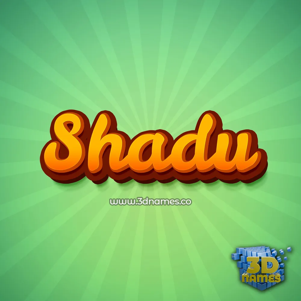 shadu in Green Rays style - 3D name wallpaper