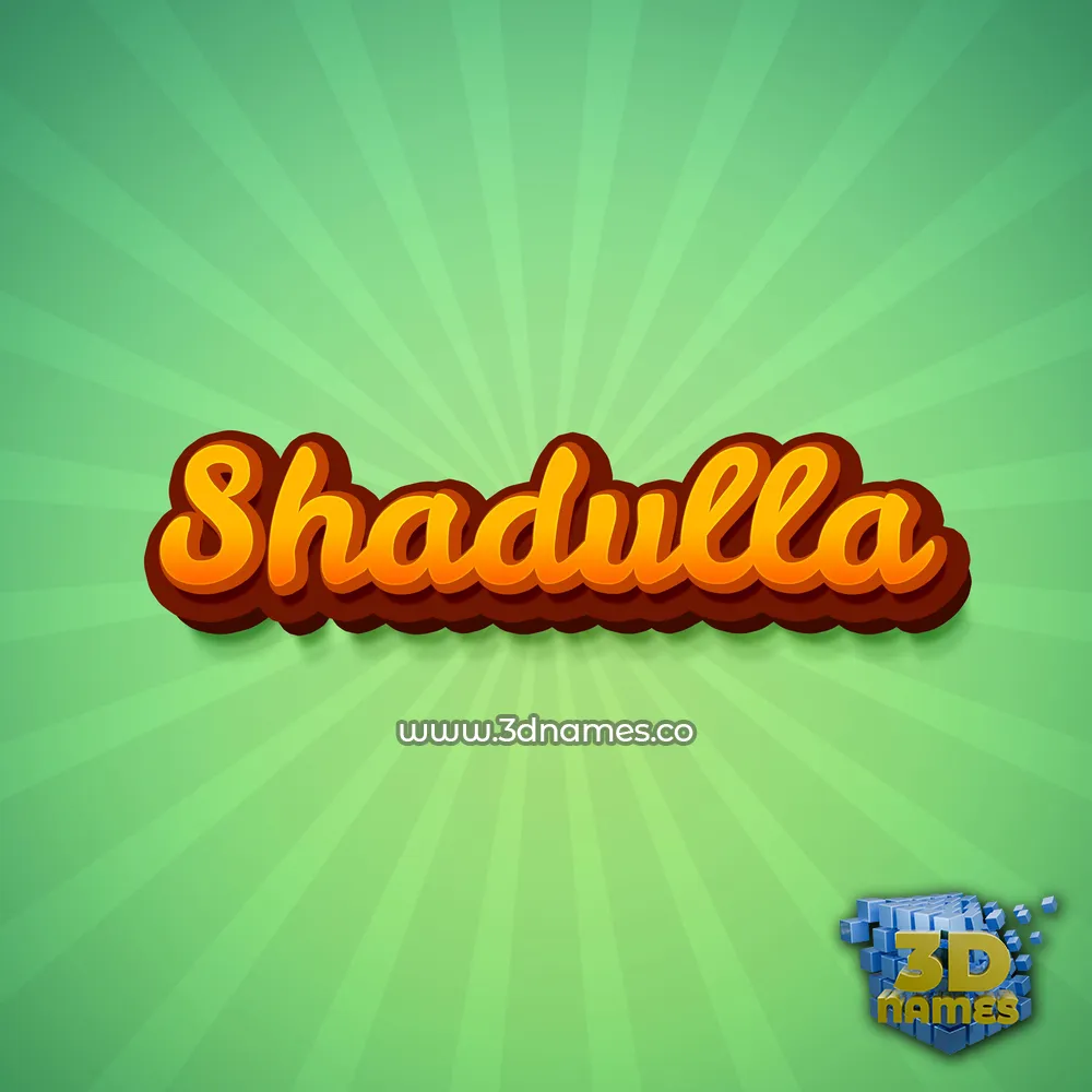 shadulla in Green Rays style - 3D name wallpaper