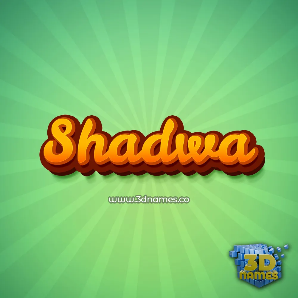 shadwa in Green Rays style - 3D name wallpaper