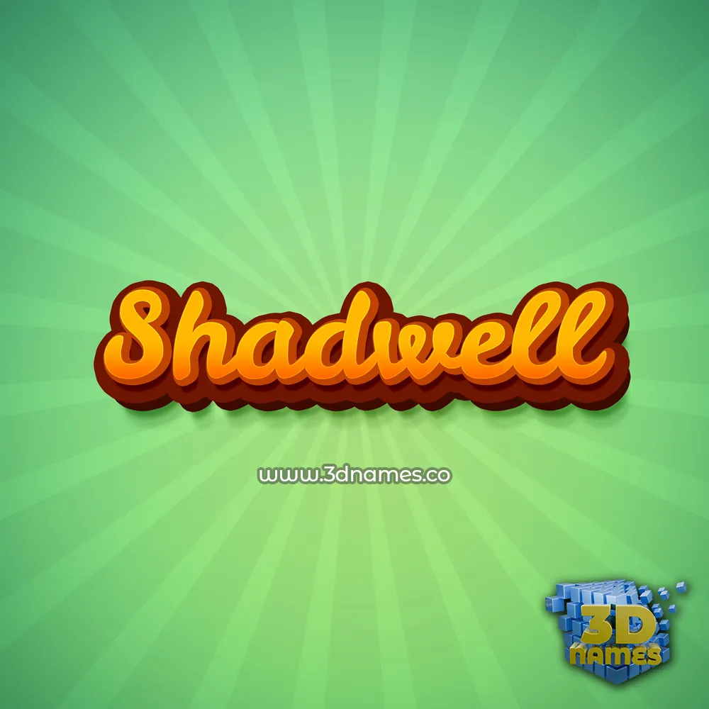 shadwell in Green Rays style - 3D name wallpaper