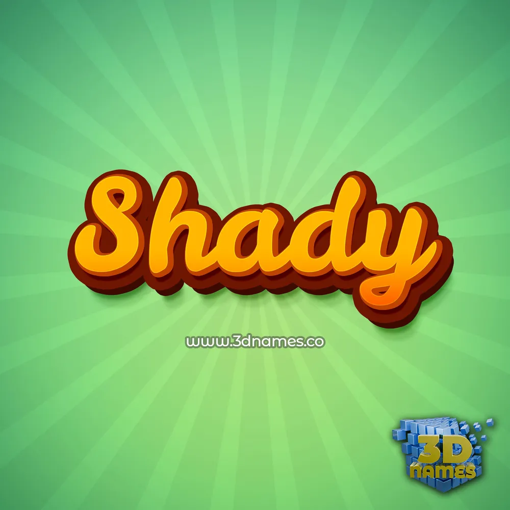 shady in Green Rays style - 3D name wallpaper