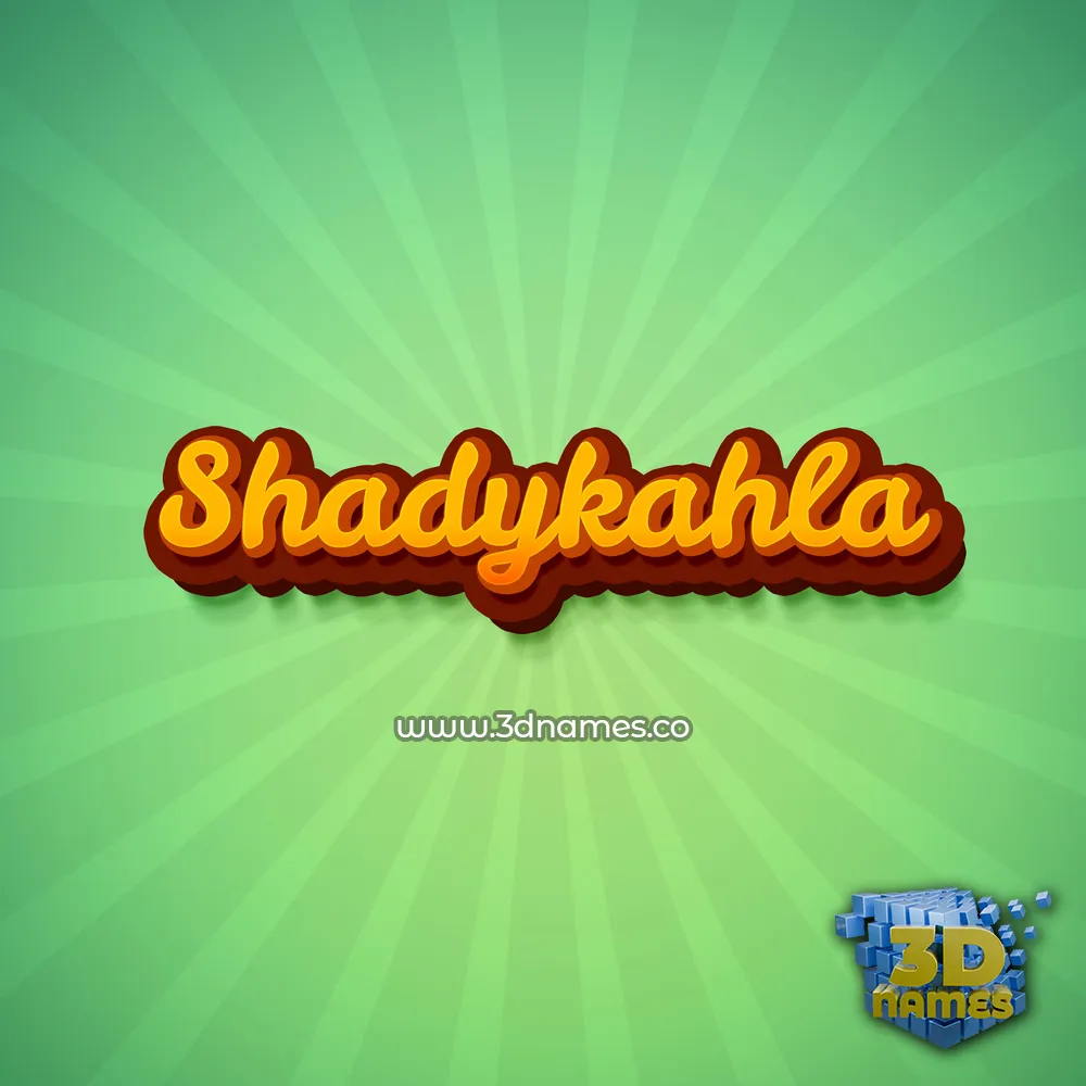 shadykahla in Green Rays style - 3D name wallpaper