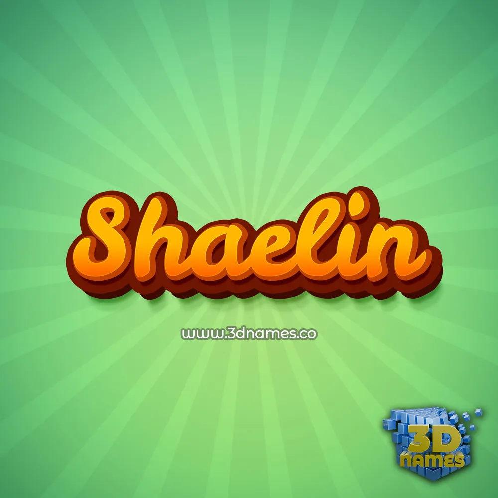 shaelin in Green Rays style - 3D name wallpaper