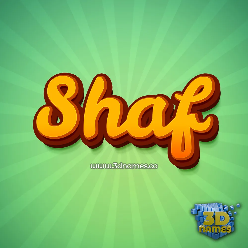 shaf in Green Rays style - 3D name wallpaper