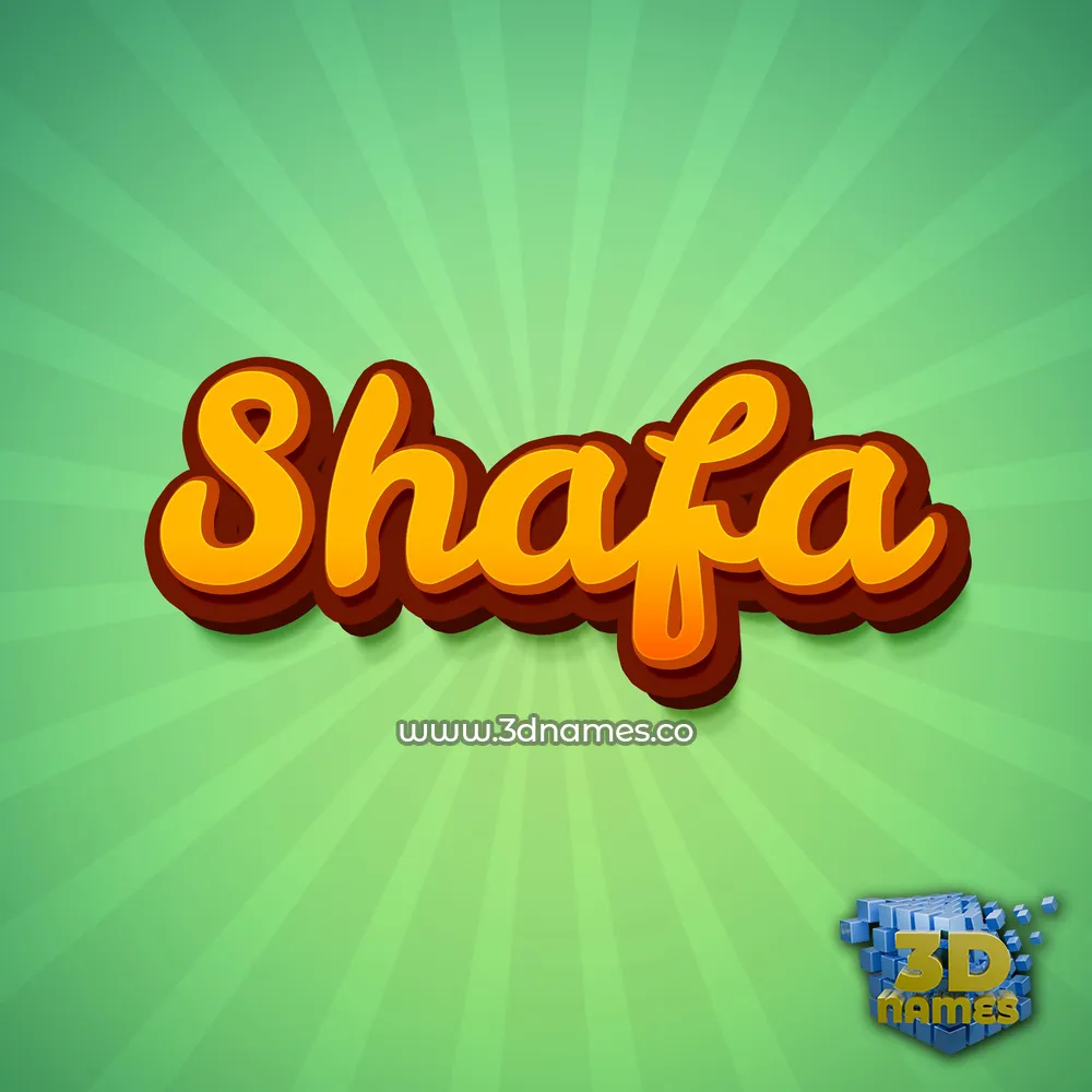shafa in Green Rays style - 3D name wallpaper
