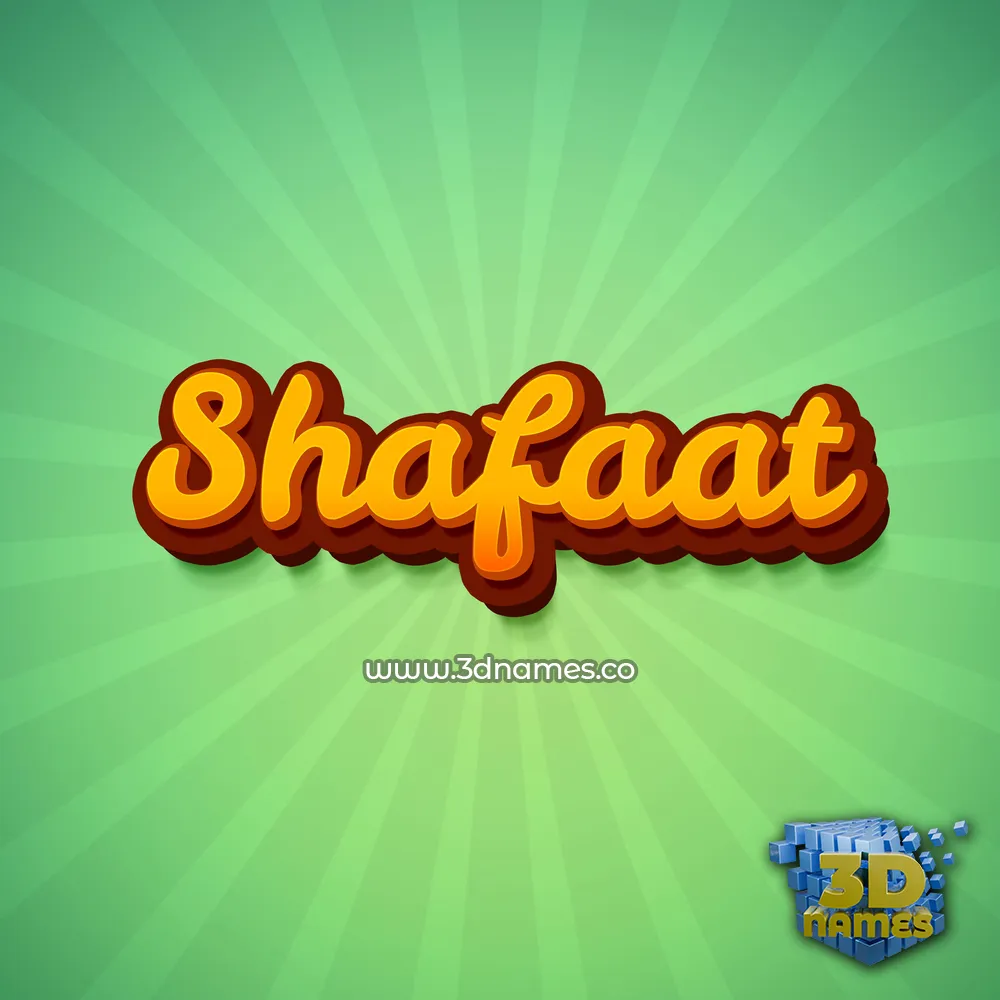 shafaat in Green Rays style - 3D name wallpaper
