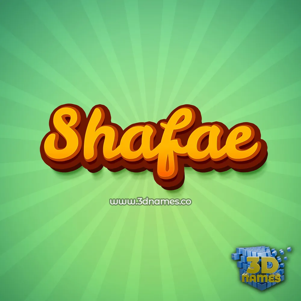 shafae in Green Rays style - 3D name wallpaper