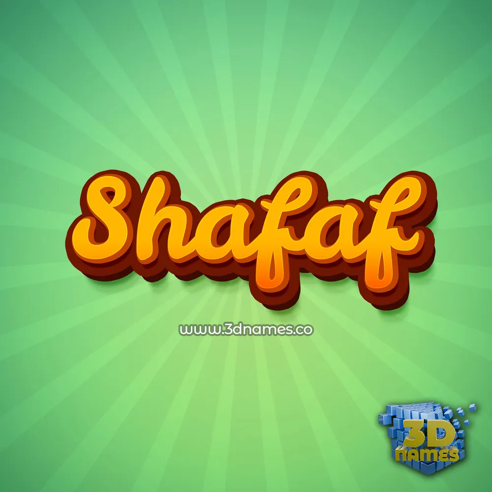 shafaf in Green Rays style - 3D name wallpaper