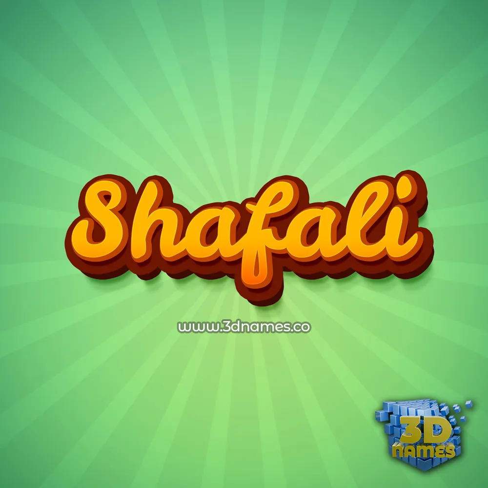 shafali in Green Rays style - 3D name wallpaper