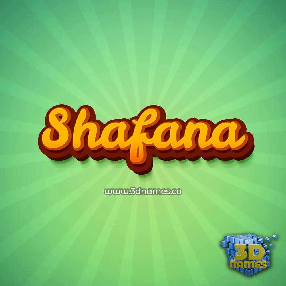 shafana in Green Rays style - 3D name wallpaper