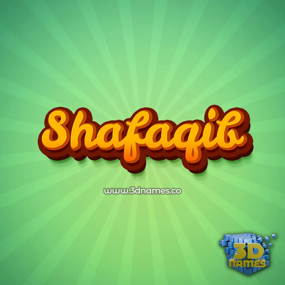 shafaqib in Green Rays style - 3D name wallpaper