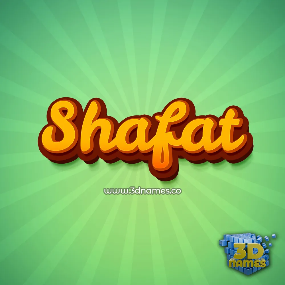 shafat in Green Rays style - 3D name wallpaper