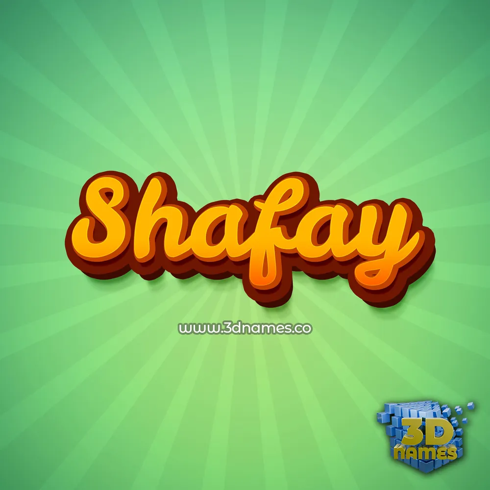 shafay in Green Rays style - 3D name wallpaper