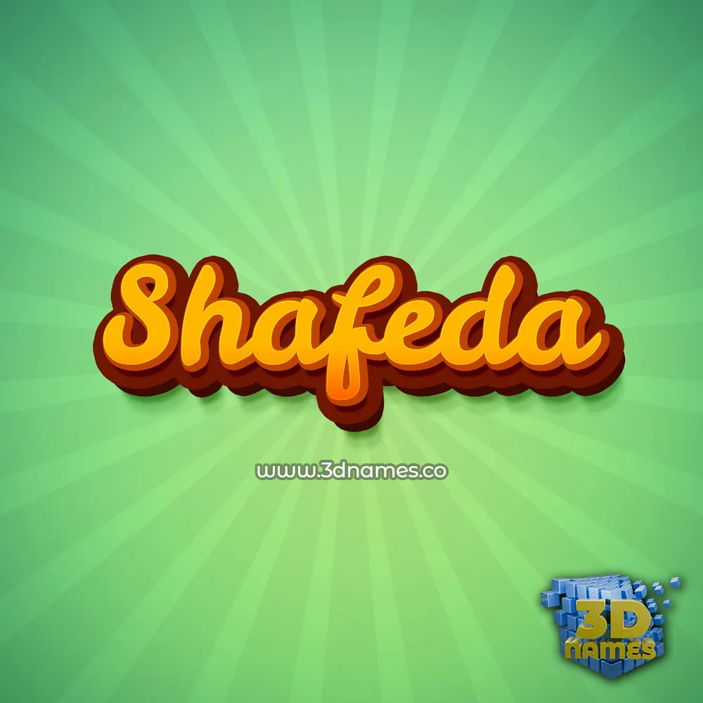 shafeda in Green Rays style - 3D name wallpaper