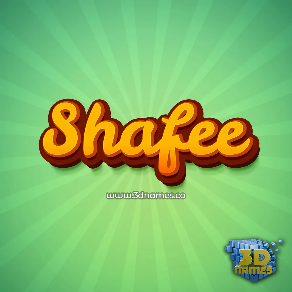 shafee in Green Rays style - 3D name wallpaper