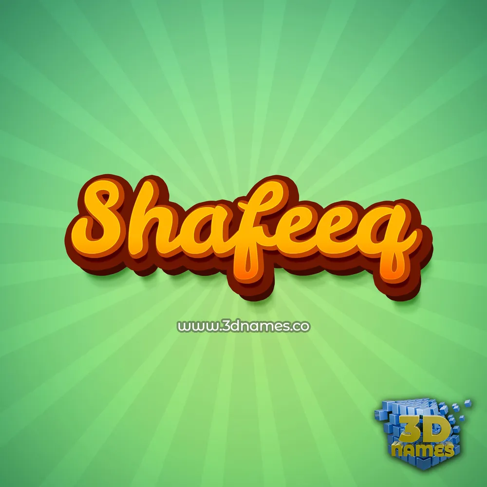 shafeeq in Green Rays style - 3D name wallpaper