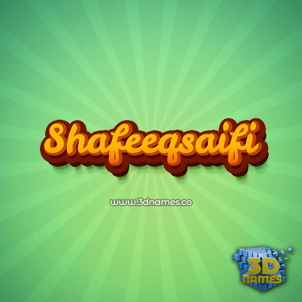 shafeeqsaifi in Green Rays style - 3D name wallpaper