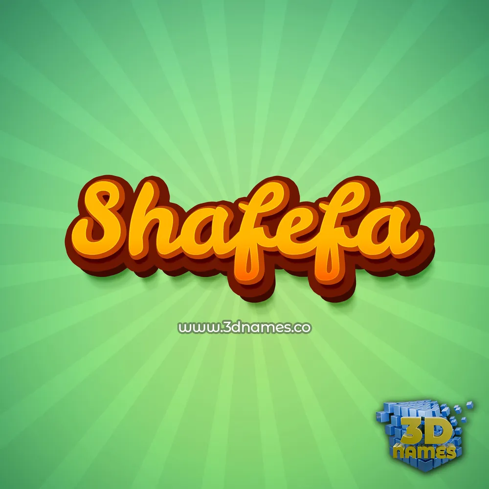 shafefa in Green Rays style - 3D name wallpaper