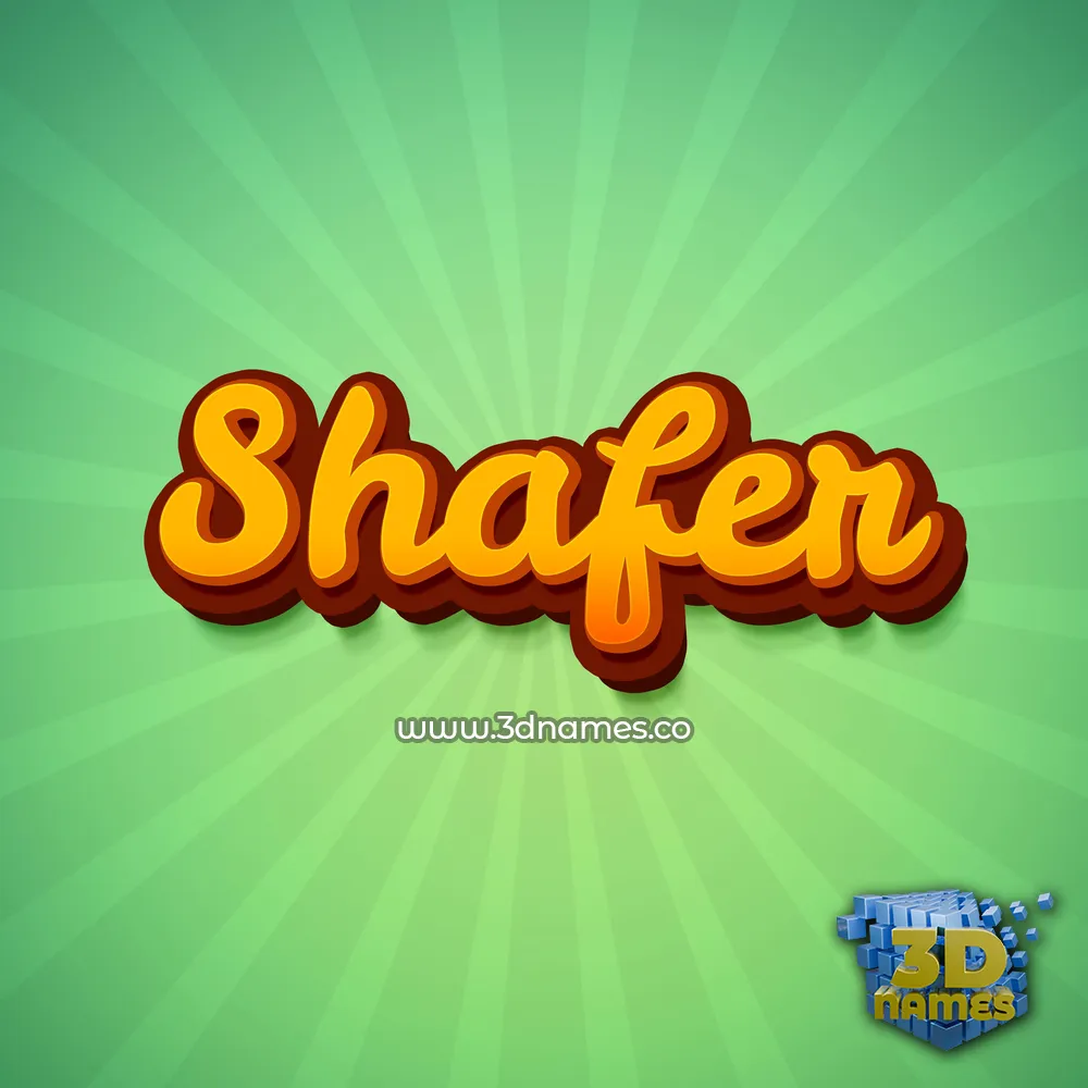 shafer in Green Rays style - 3D name wallpaper