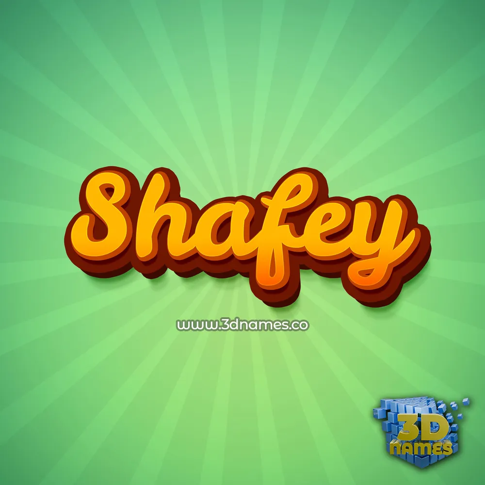 shafey in Green Rays style - 3D name wallpaper