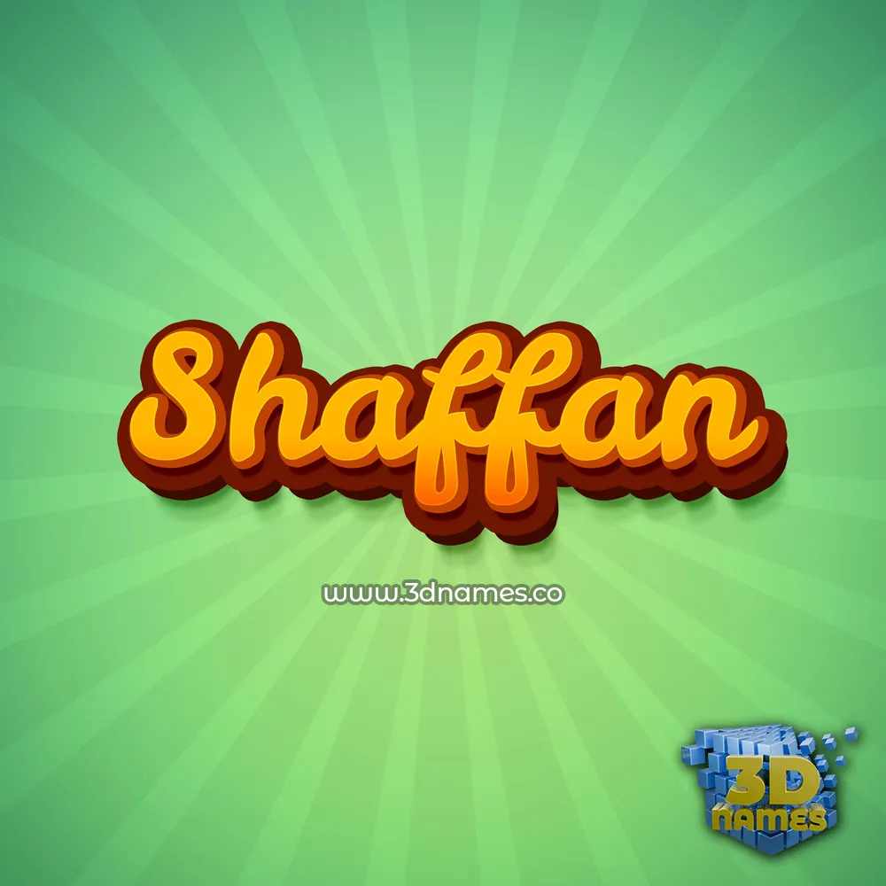 shaffan in Green Rays style - 3D name wallpaper