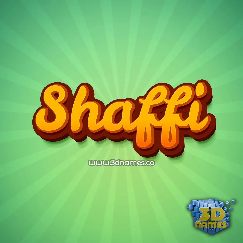 shaffi in Green Rays style - 3D name wallpaper