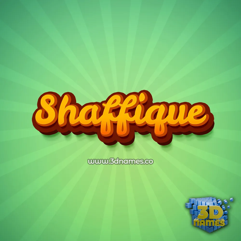 shaffique in Green Rays style - 3D name wallpaper