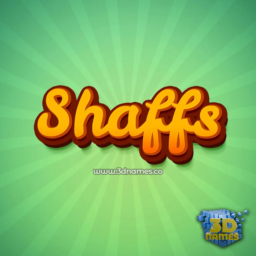 shaffs in Green Rays style - 3D name wallpaper
