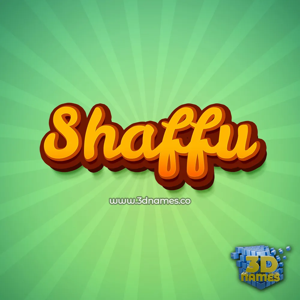 shaffu in Green Rays style - 3D name wallpaper