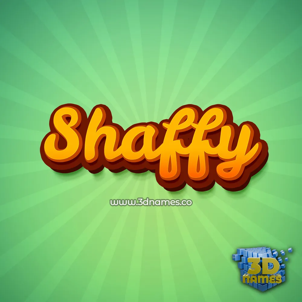 shaffy in Green Rays style - 3D name wallpaper
