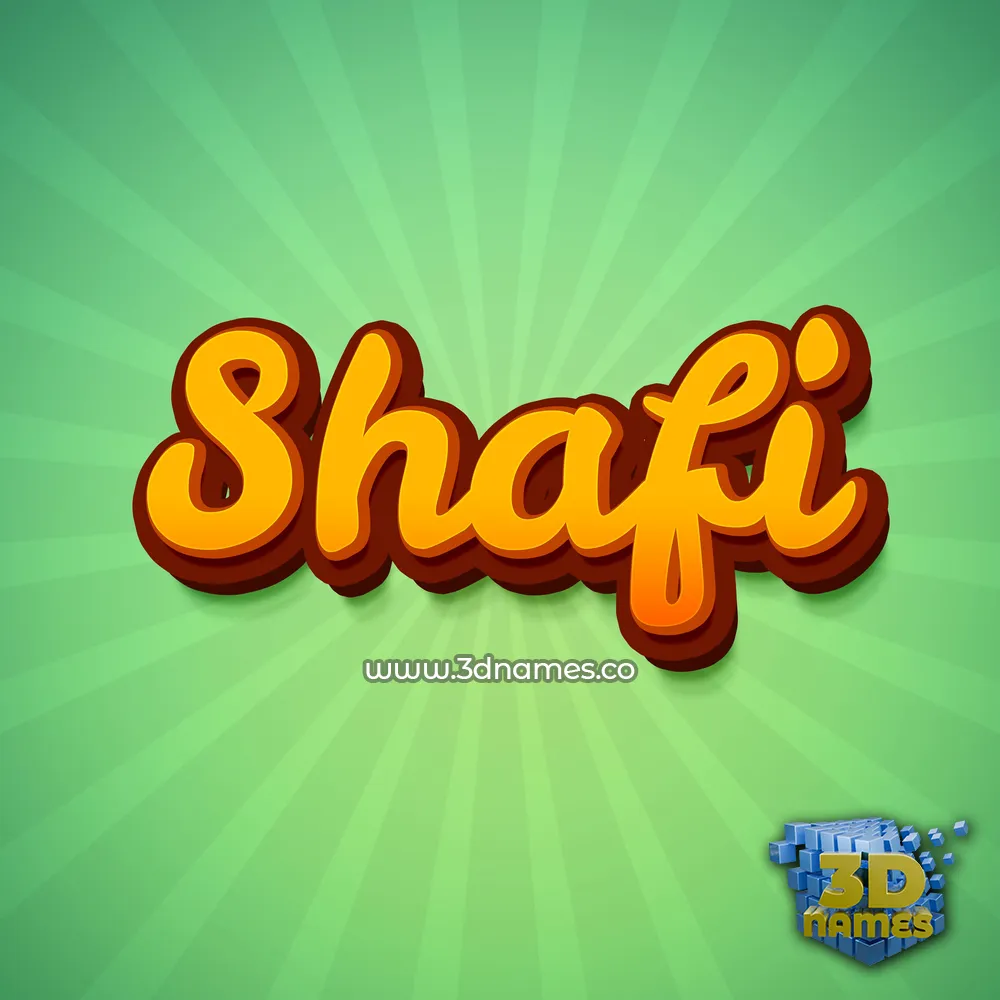 shafi in Green Rays style - 3D name wallpaper