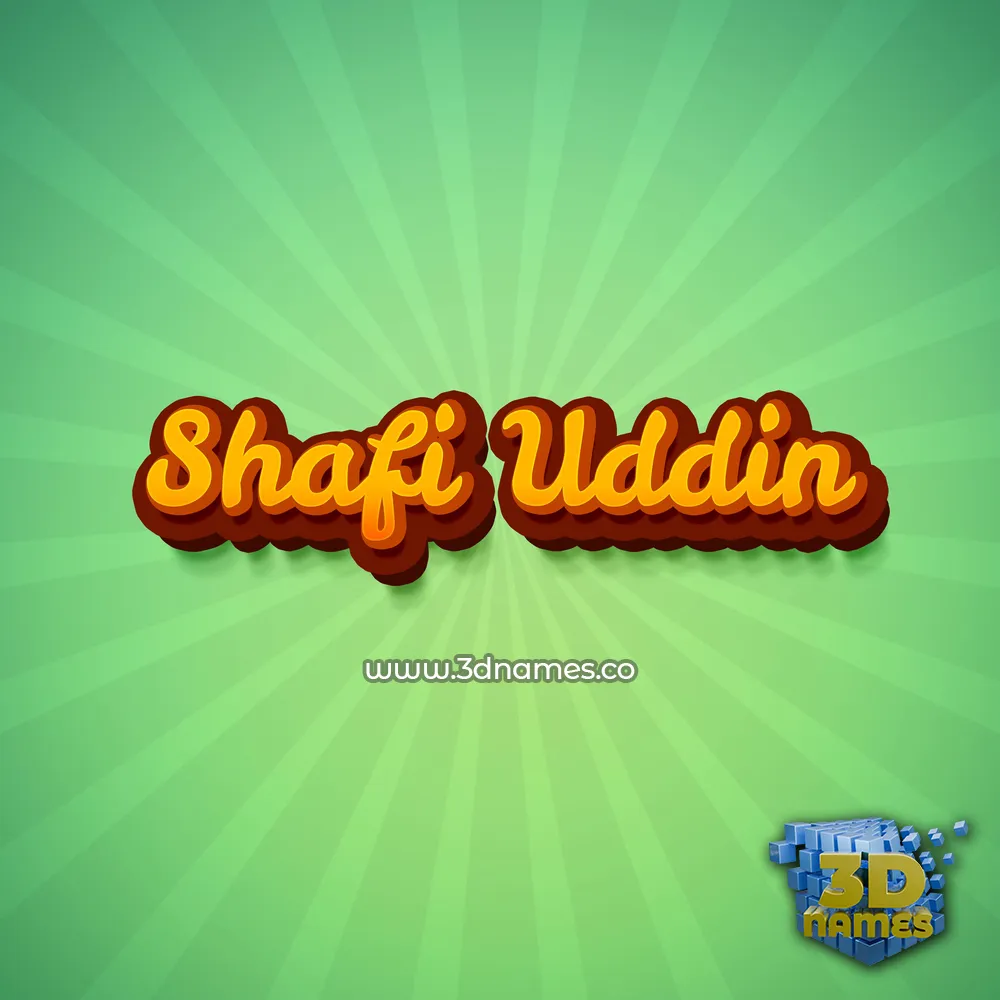 shafi uddin in Green Rays style - 3D name wallpaper