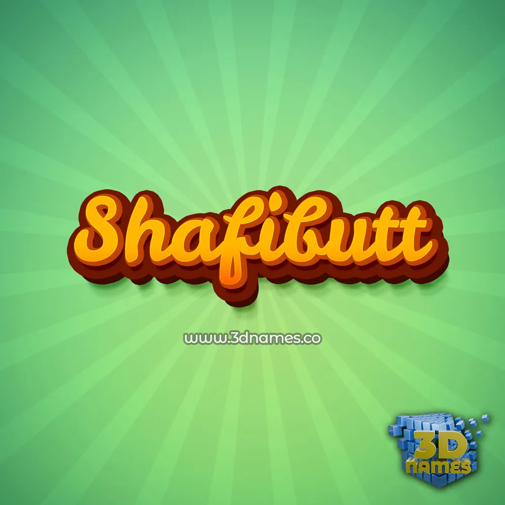 shafibutt in Green Rays style - 3D name wallpaper
