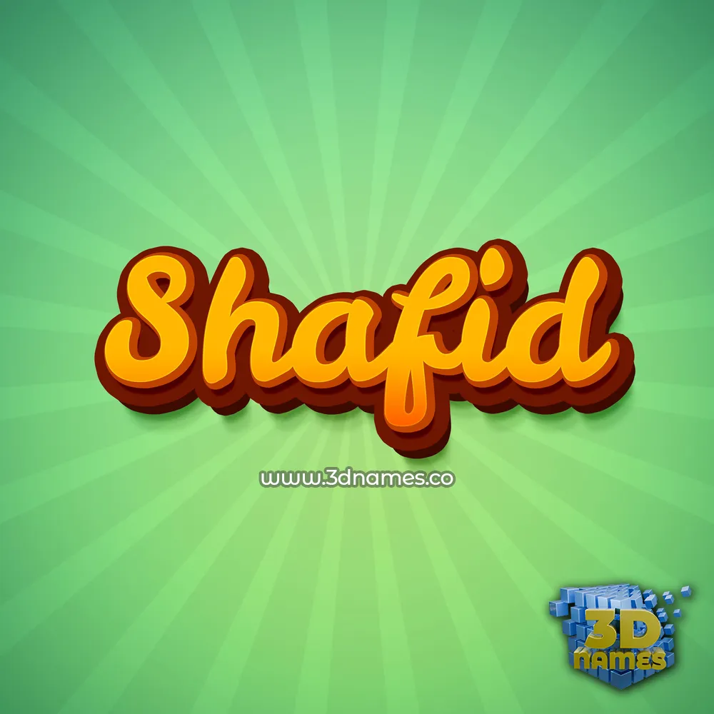 shafid in Green Rays style - 3D name wallpaper
