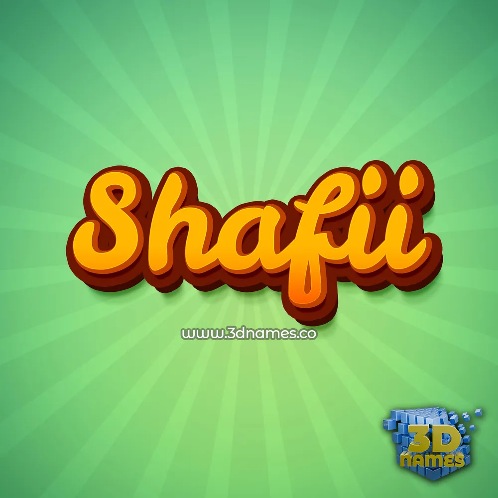 shafii in Green Rays style - 3D name wallpaper