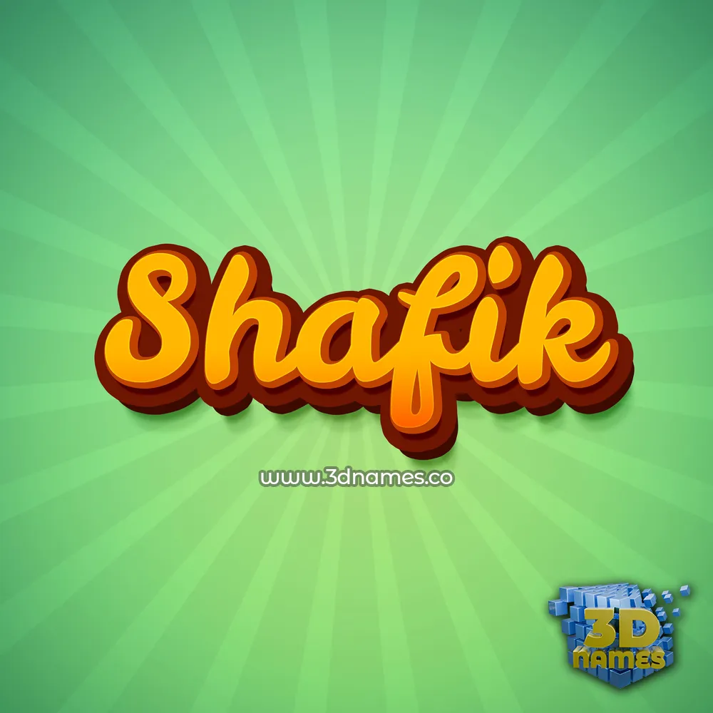 shafik in Green Rays style - 3D name wallpaper