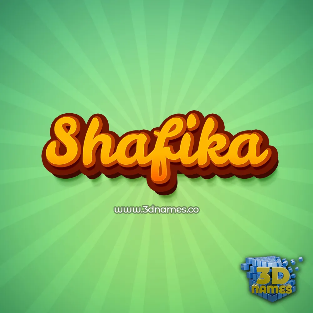 shafika in Green Rays style - 3D name wallpaper