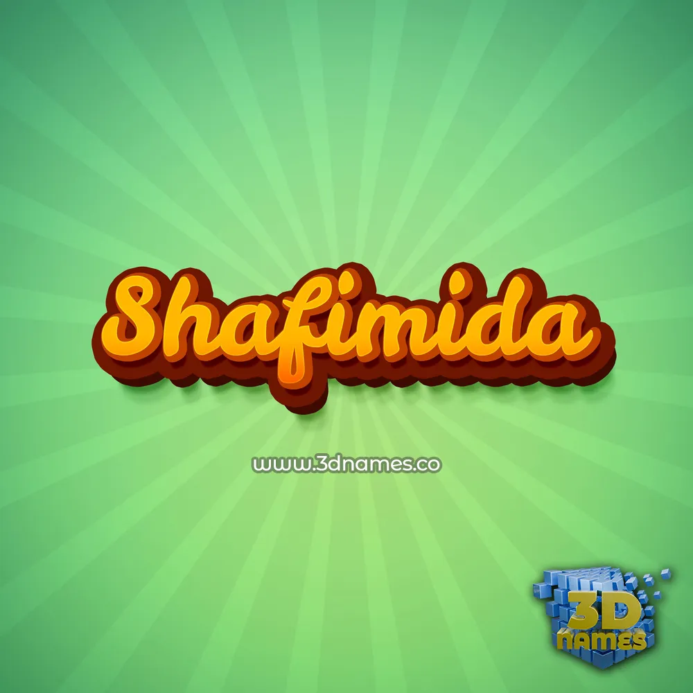 shafimida in Green Rays style - 3D name wallpaper