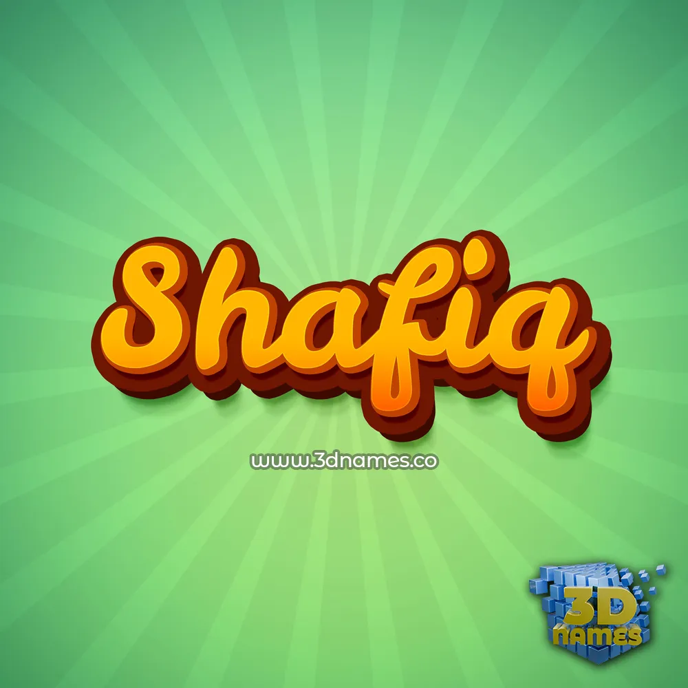 shafiq in Green Rays style - 3D name wallpaper