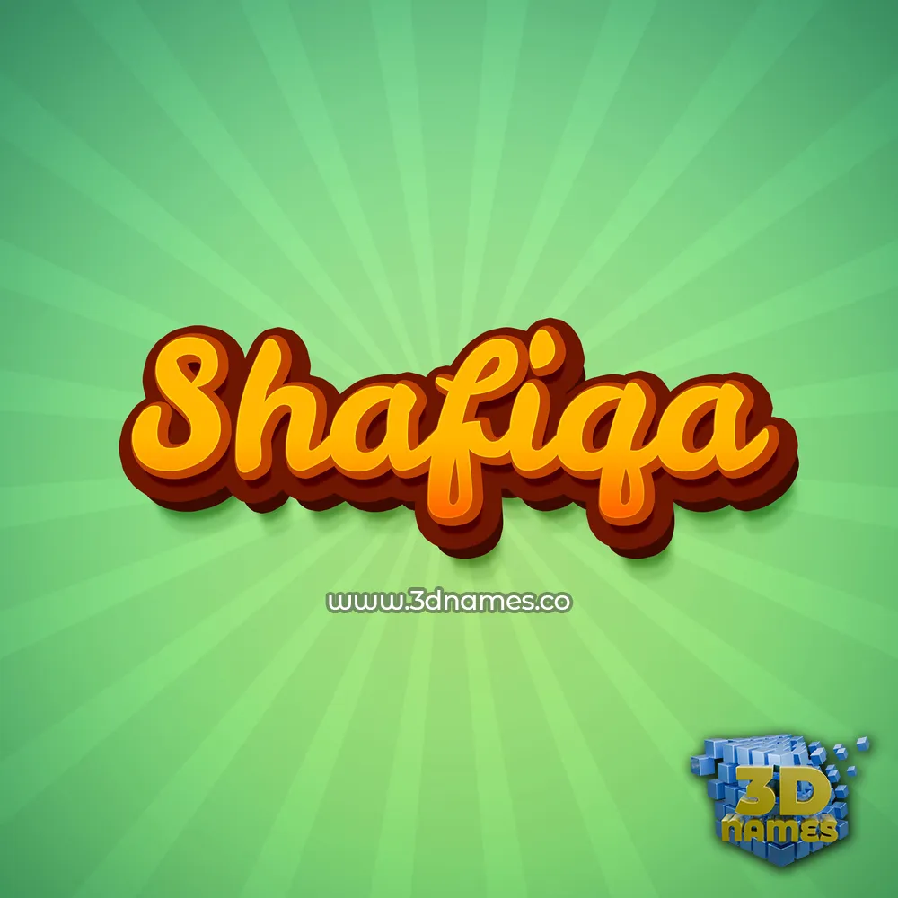shafiqa in Green Rays style - 3D name wallpaper
