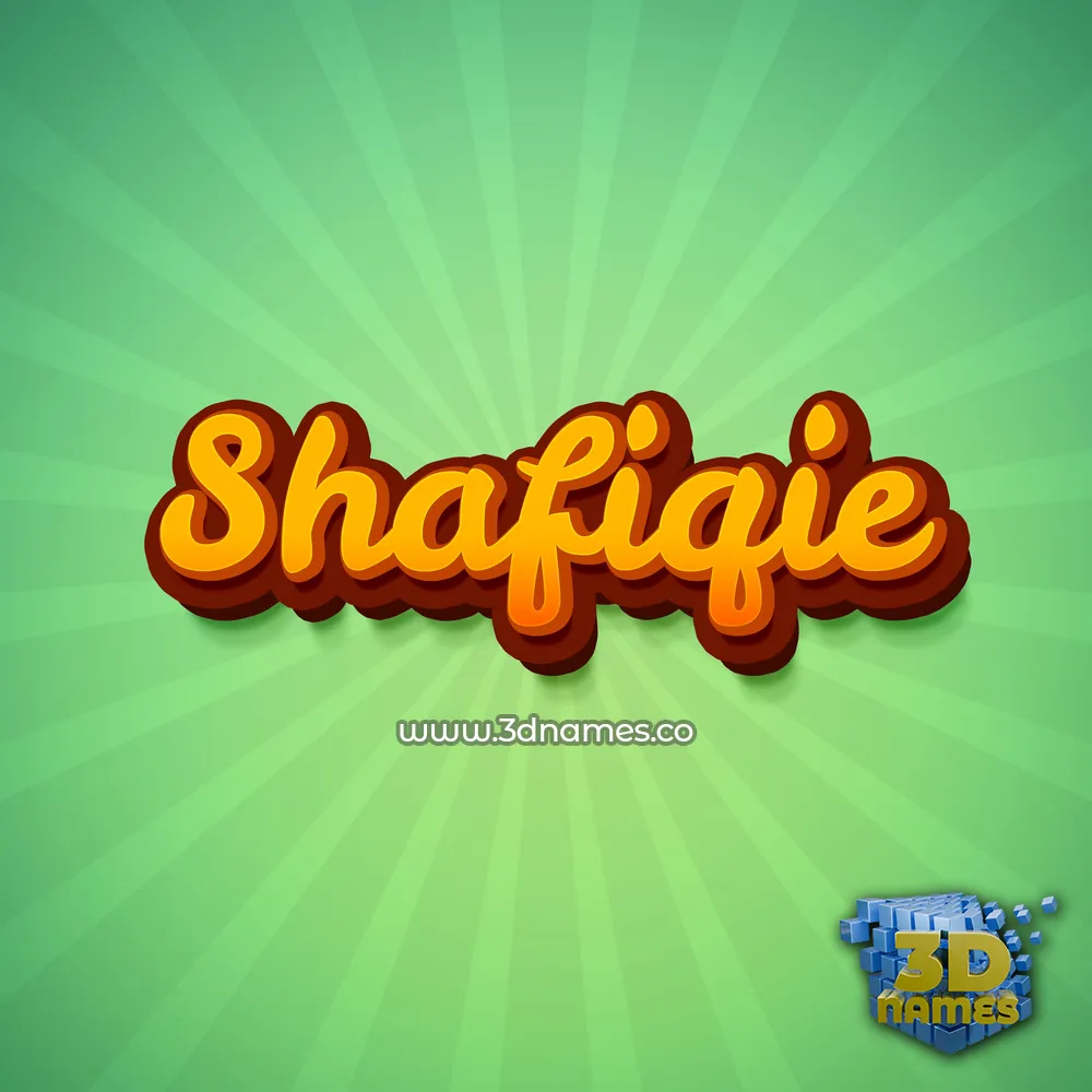 shafiqie in Green Rays style - 3D name wallpaper