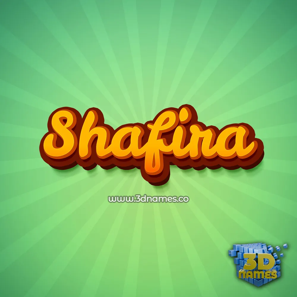 shafira in Green Rays style - 3D name wallpaper