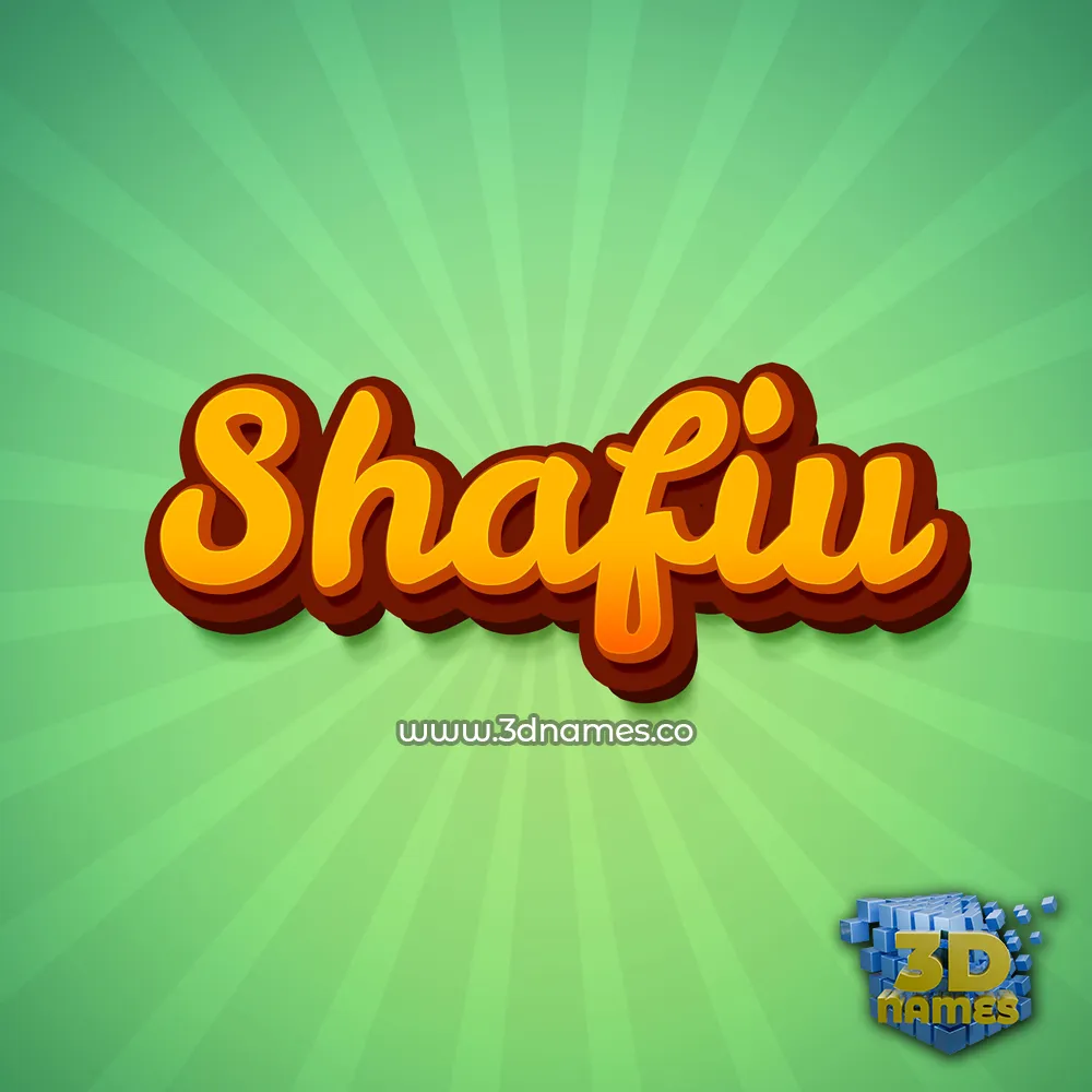 shafiu in Green Rays style - 3D name wallpaper