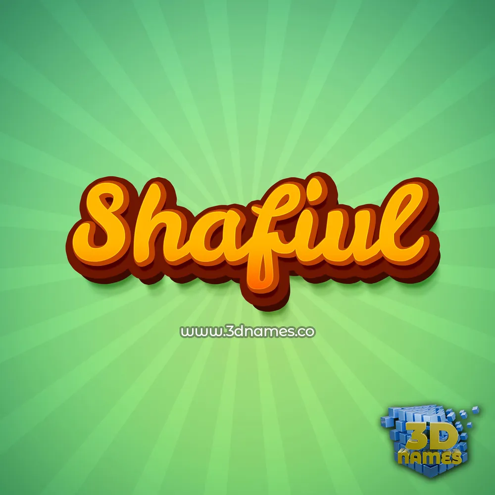 shafiul in Green Rays style - 3D name wallpaper